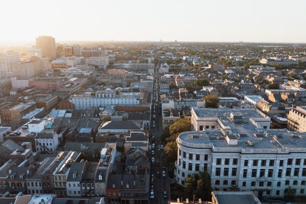 New Orleans skyline aerial view - Southshore service area